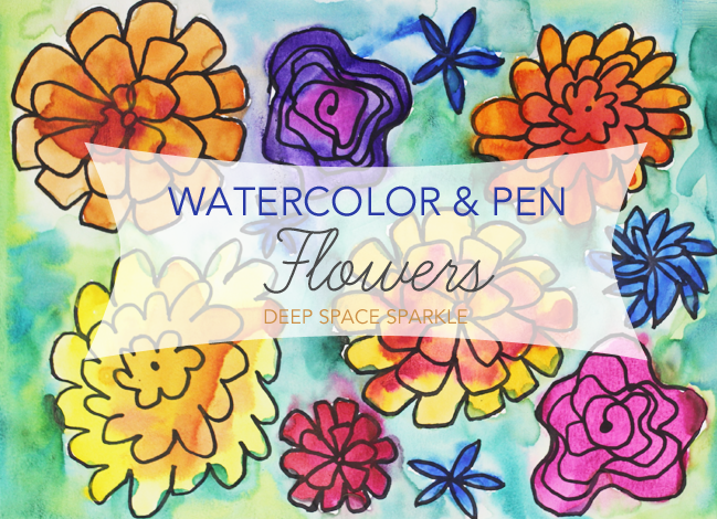 Pen-and-watercolor-flower-project