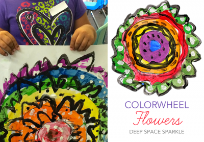 Colorwheel Flowers Art Lesson | Deep Space Sparkle