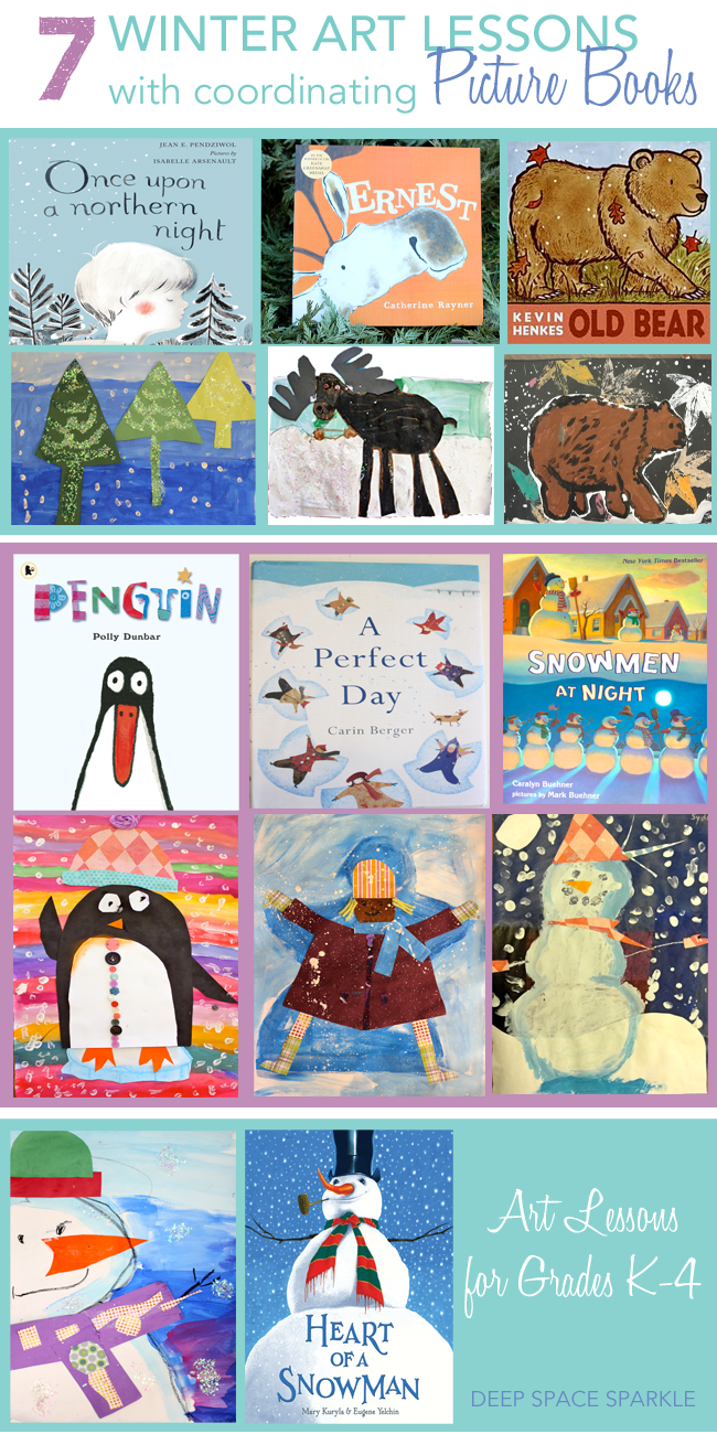 A collection of 7 winter art and craft projects for kids ages 5-10
