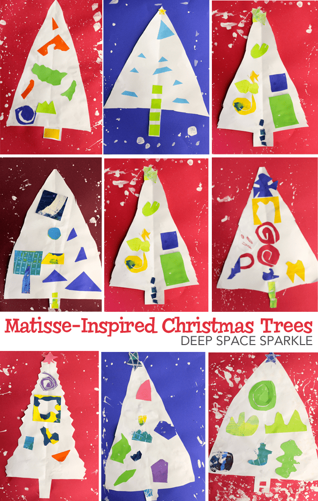 Kids create a Matisse-inspired Christmas tree. Quick and easy holiday craft project for boys and girls.