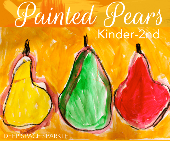 Kids paint a beautiful pear still-life observation painting