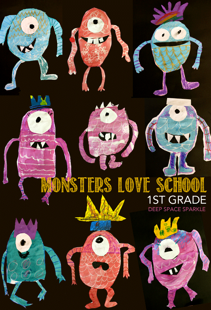 Inspired by the book, Monsters Love School by Mike Austin, children pick body parts to create their own unique monster to draw and paint. Fun art activity for boys and girls.