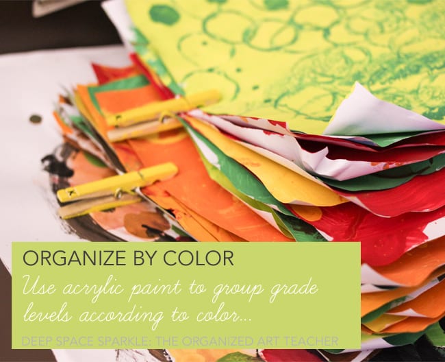 How to organize artwork using clothespins. Art Organization tips from Deep Space Sparkle