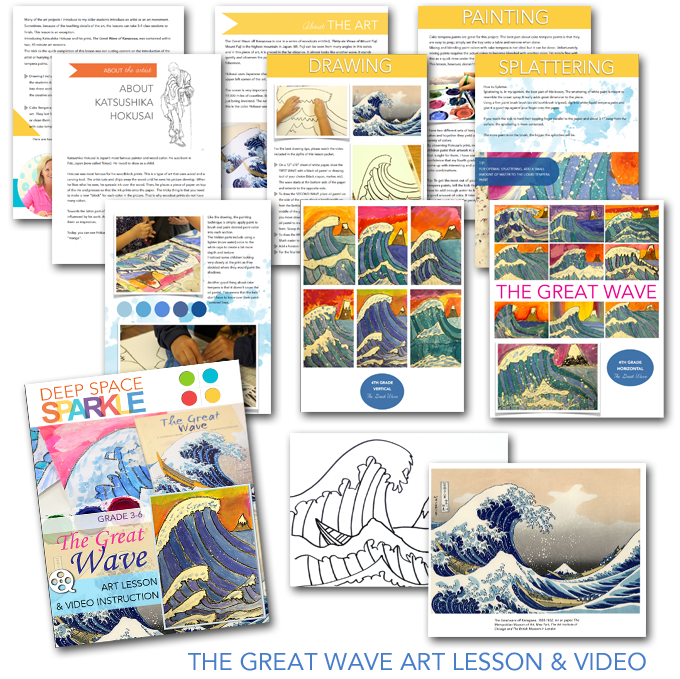 Download The Great Wave Art Lesson & Video | Deep Space Sparkle