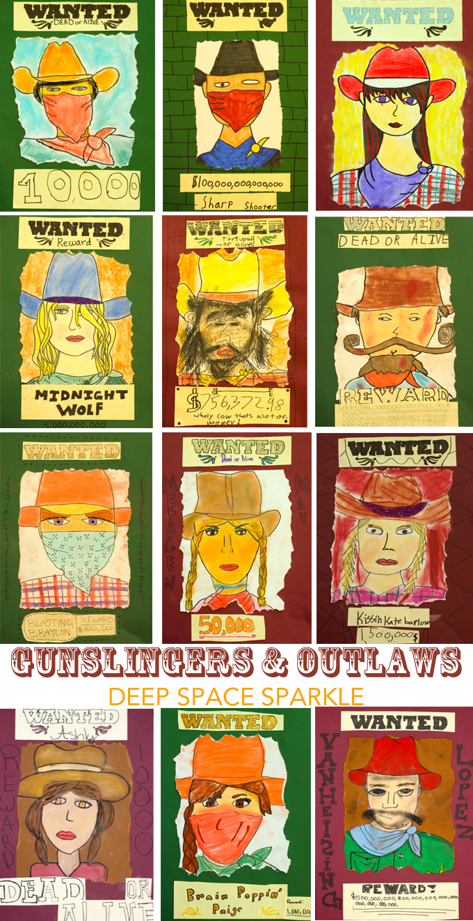 Kids draw and paint their own cowboy or cowgirl and create a WANTED poster. 