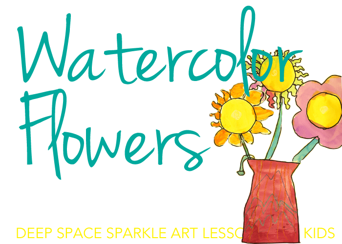 Kids draw flowers with a marker and use liquid watercolor paints to add glorious color