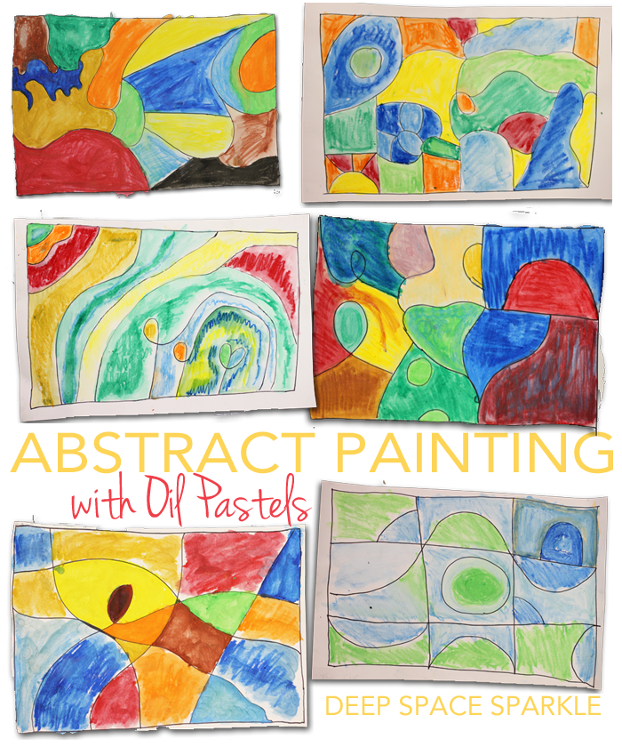 Using water-soluble oil pastels to create an easy abstract painting--without the mess.