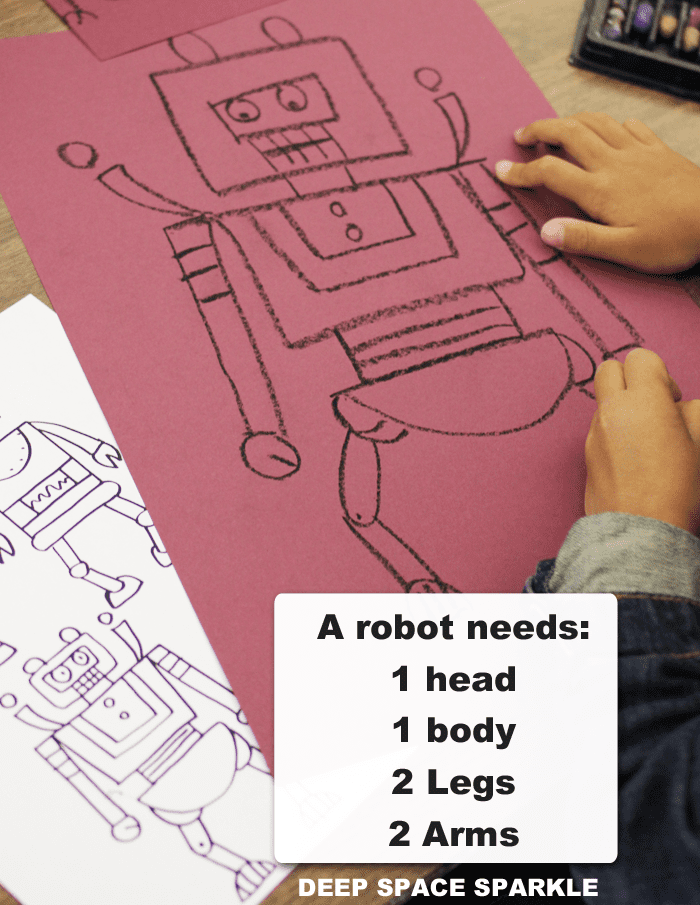 Use this drawing guide to kickstart your next robot art activity