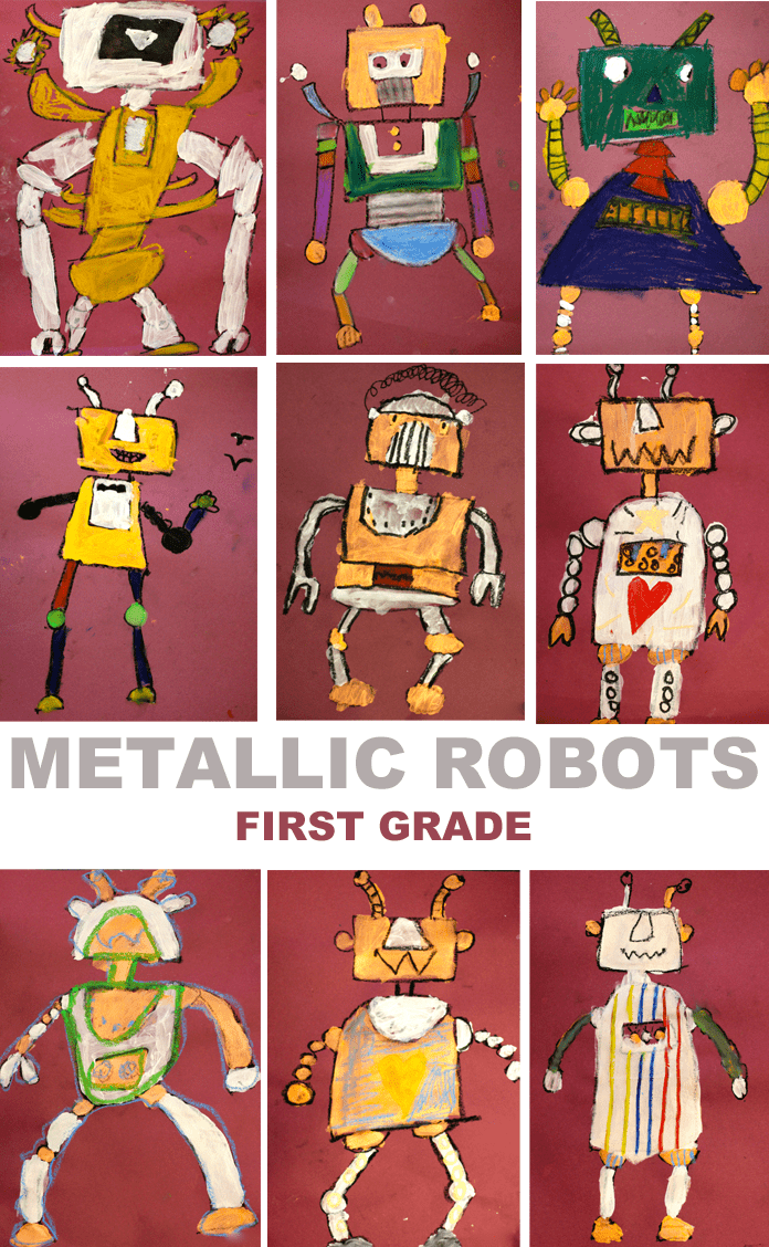 Use this drawing guide to kickstart your next robot art activity. See what my first grade kids created!