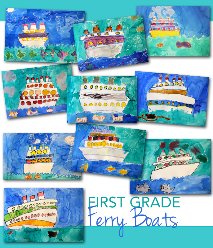 Ferry Boat drawing and painting art project