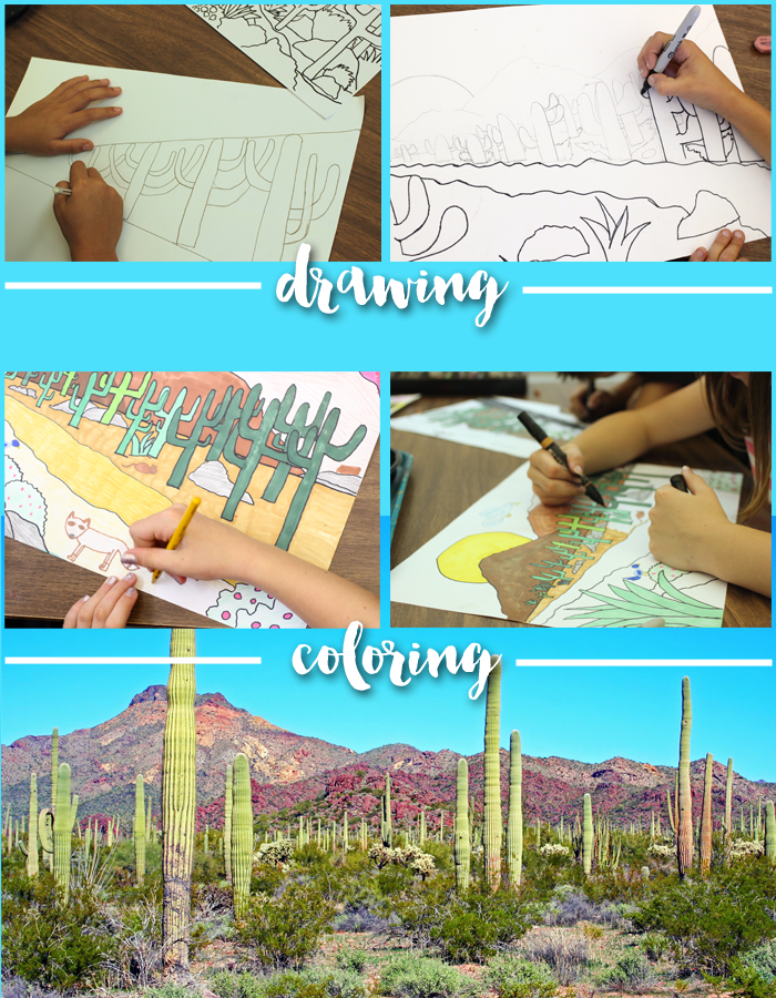 How to draw a perspective landscape: Desert