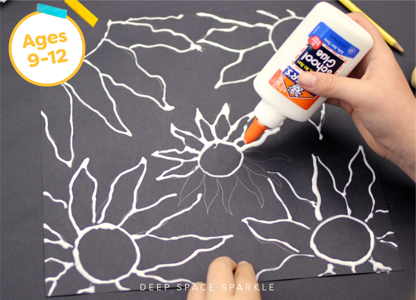 Ages 9 to 12 glue Chalk Flowers Art Project Blog Graphics