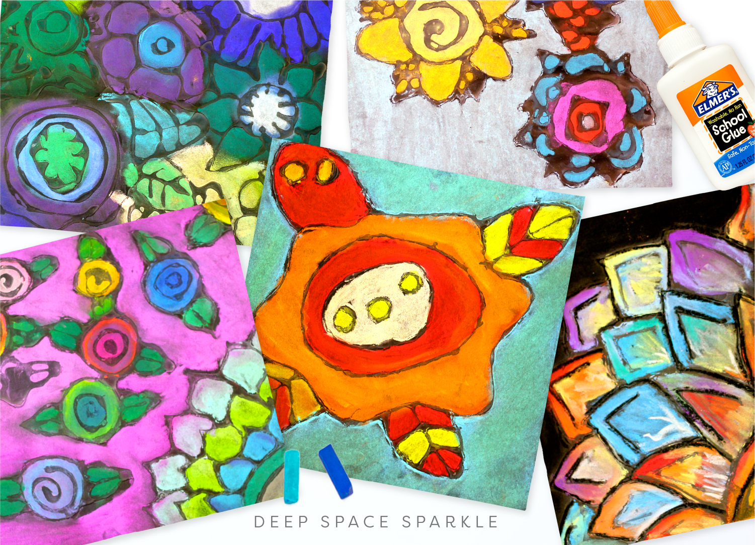 Chalk Flowers Art Project 2 Ways Deep Space Sparkle