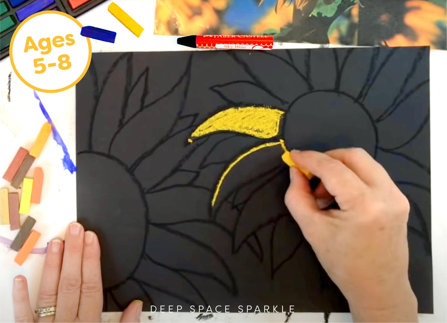 Chalk Flowers Art Project 2 Ways Deep Space Sparkle