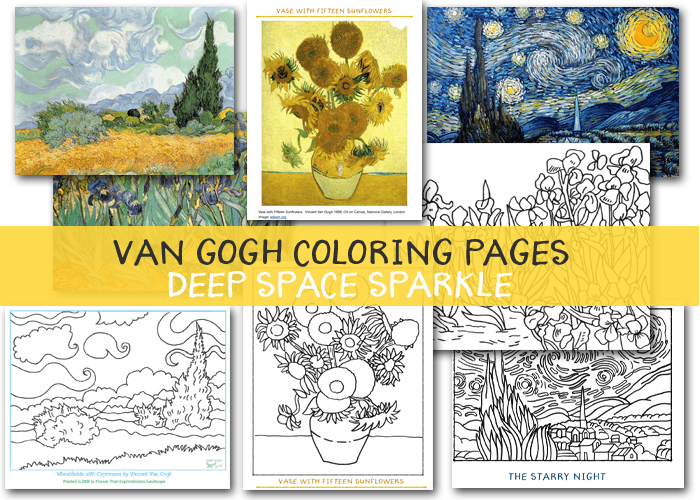 Gambar Van Gogh Artist Bundle Deep Space Sparkle Coloring Pages Drawing