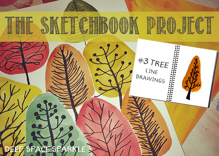 The Sketchbook Project: Simple tree art project with marker and watercolor