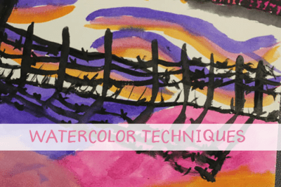 Learn watercolor techniques in this winter silhouette art project