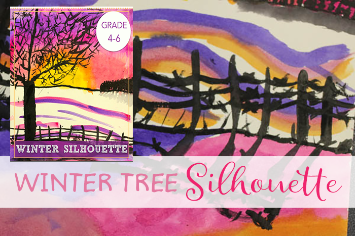 Learn watercolor techniques in this winter silhouette art project