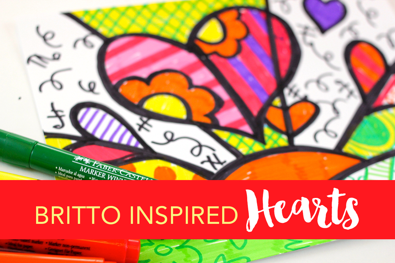 Romero Britto Inspired Heart - Grades K-2 - Art Studio 4 Kids