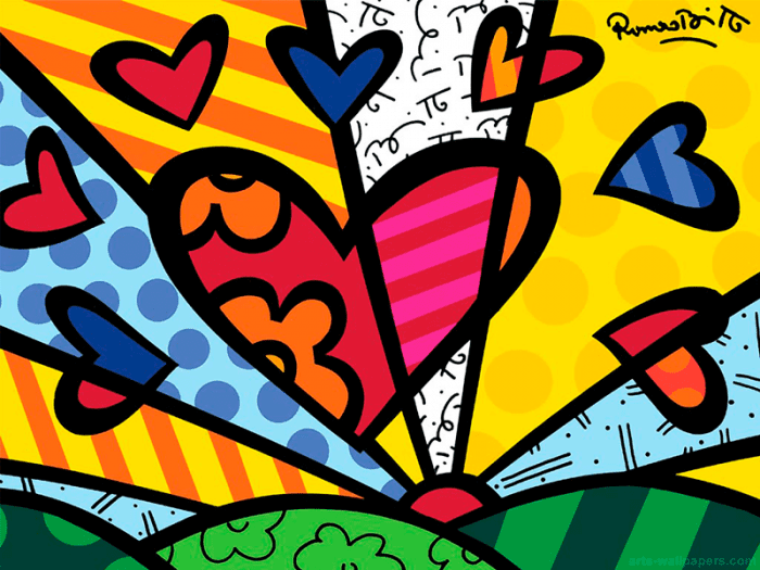 Romero Britto Inspired Hearts