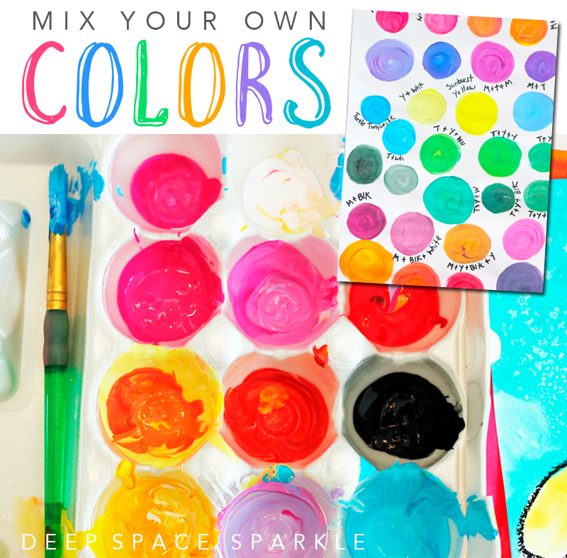 Learn how to mix your own colors for kids art projects