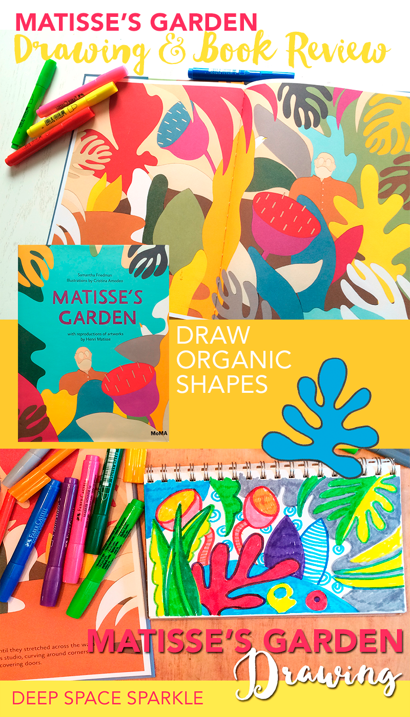 Quick and easy marker art project for kids based on the book Matisse's Garden
