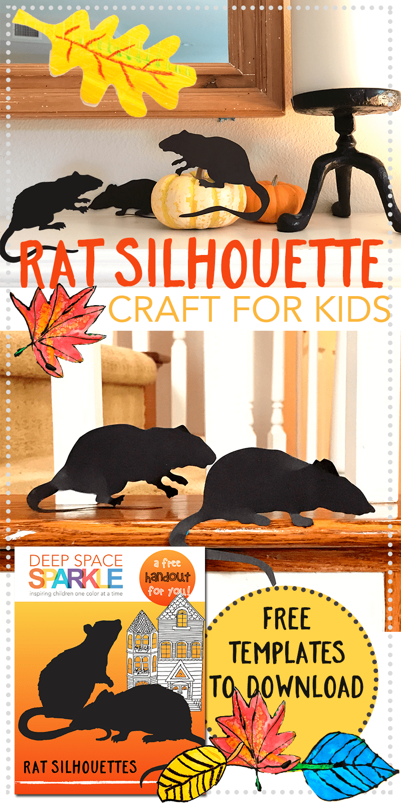 Rat Silhouette Template Craft for kids