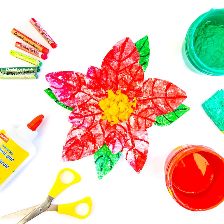 how to make a paper plate poinsettia