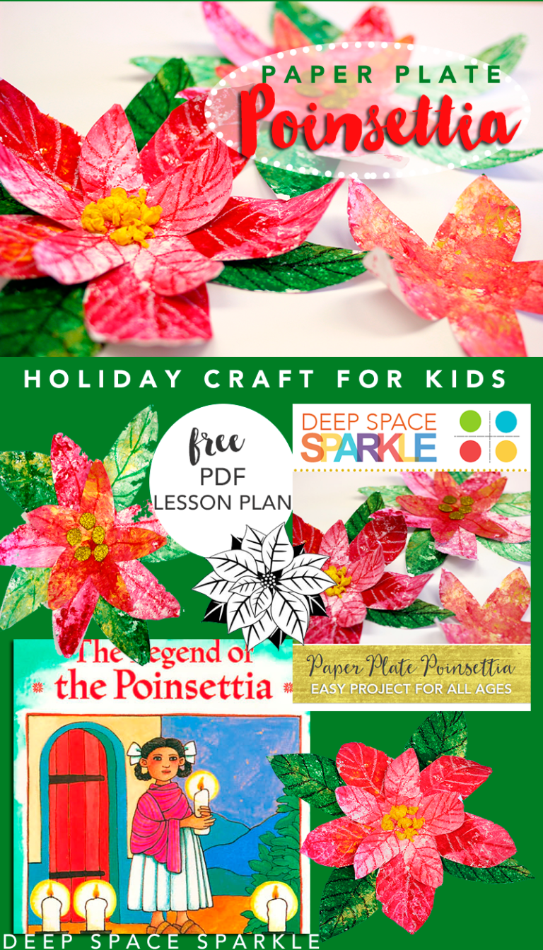 Paper Plate Poinsettia- Holiday Craft for Kids | Deep Space Sparkle