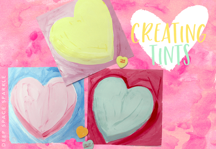 Candy Hearts Valentine's Day Art Project: Learn how to mix tints