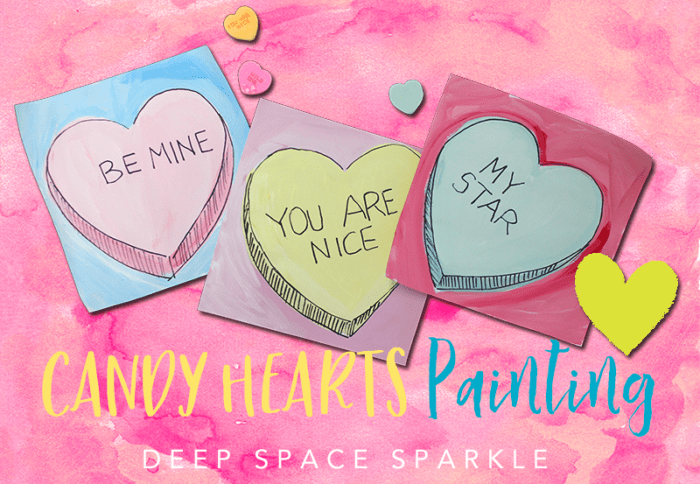 Candy Hearts Valentine's Day Art Project