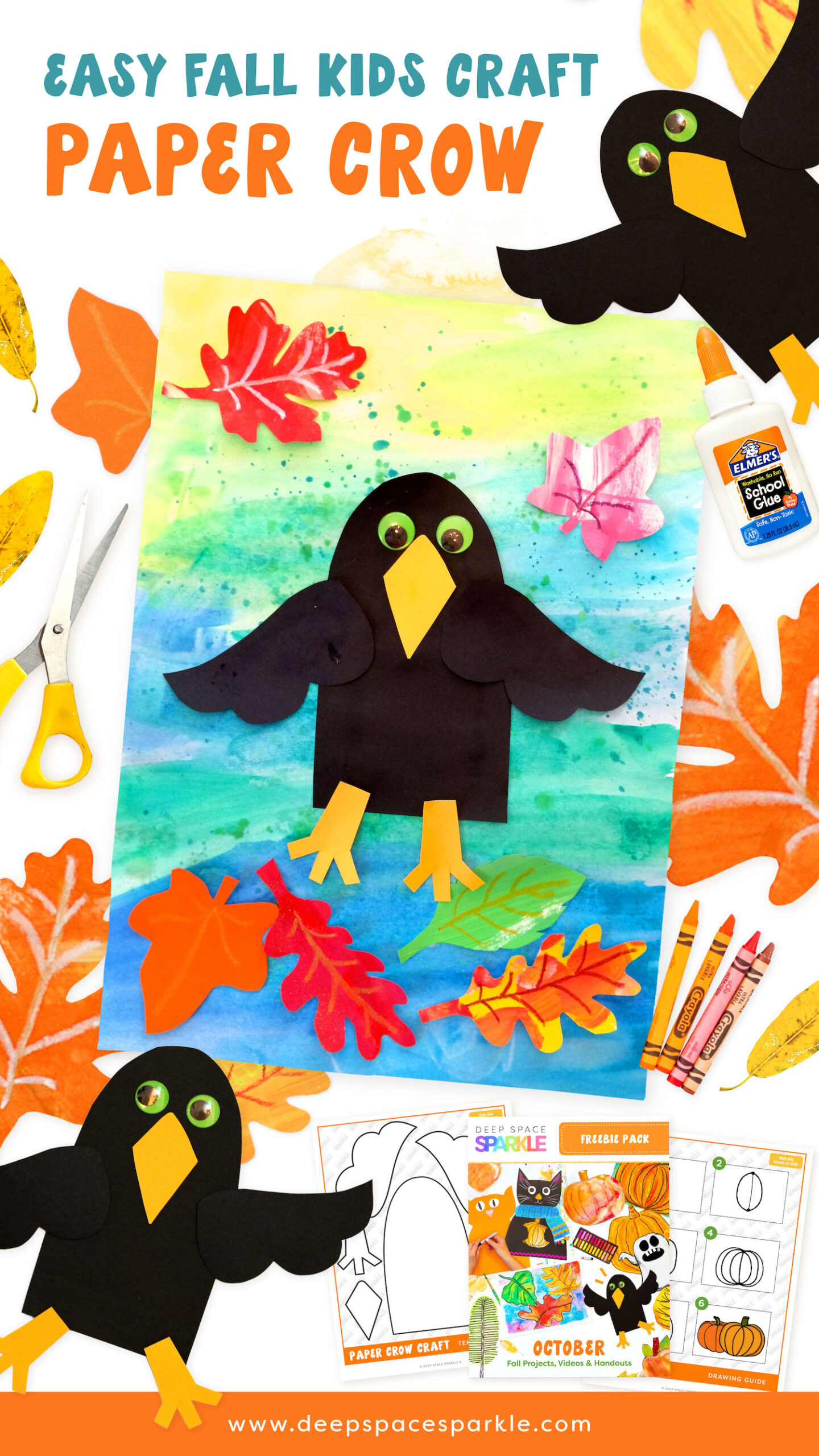 Paper Crow Craft for the Fall Deep Space Sparkle