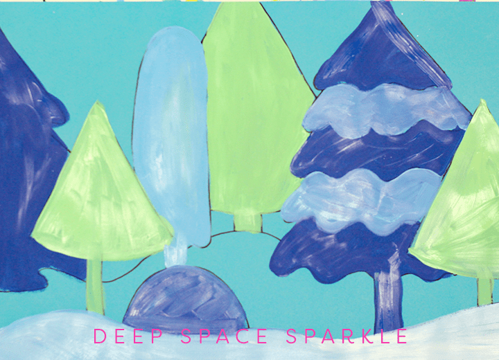 Create a snowy forest background for the Nutcracker project