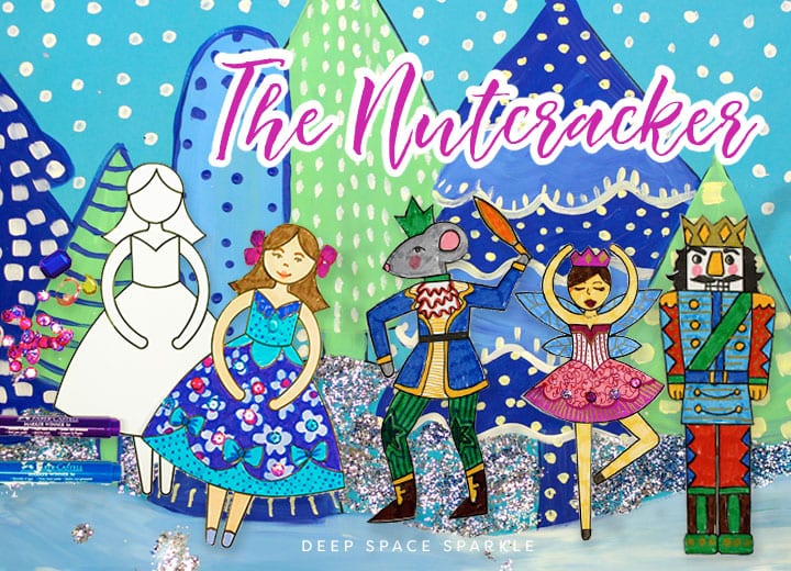 nutcracker art lesson for kids with templates