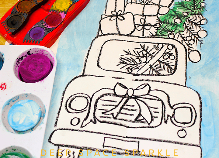 Draw a Christmas Car: Holiday Art Project for Kids 