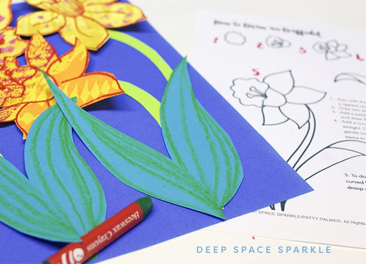 Spring Daffodil Art Projects for Kids: How to cut out daffodil