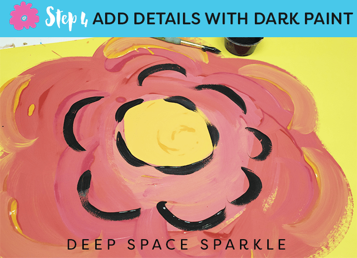 How to draw & paint large-scale tropical flowers and leaves from Deep Space Sparkle STEP 4