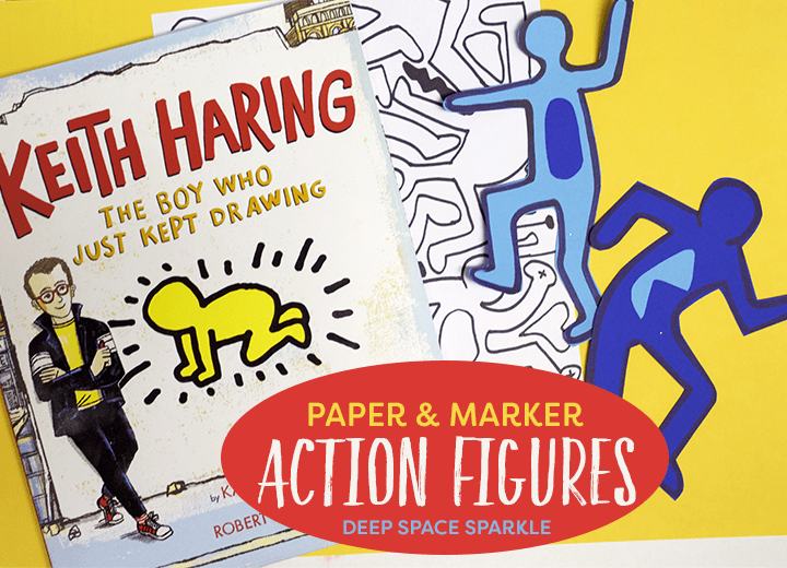 Haring Action Figures -Learn how to draw and cut action figures on paper