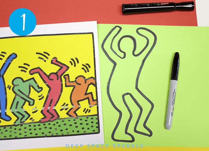 Haring Action Figures -Learn how to draw and cut action figures on paper