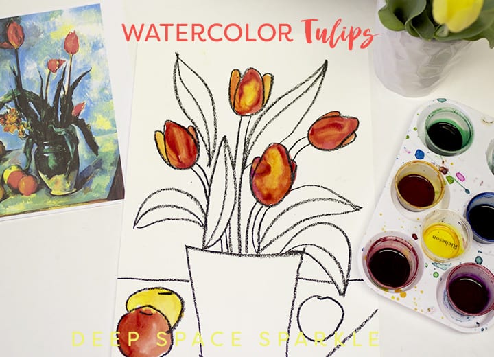 Watercolor Tulips Art Project | Deep Space Sparkle