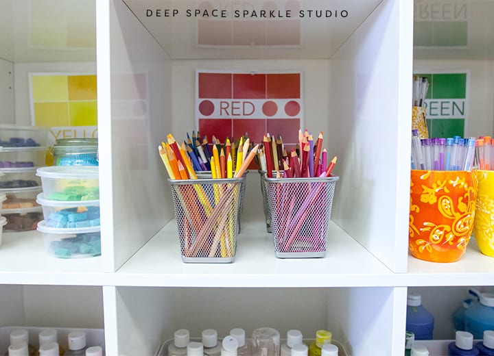 How Patty organizes her art supplies at the Deep Space Sparkle art studio and headquarters