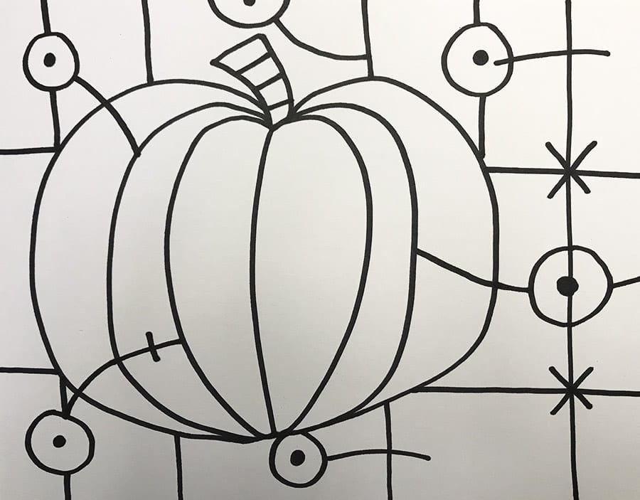 Britto Pumpkin Drawing: Halloween Art Project