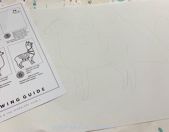 Outline of Llama drawing