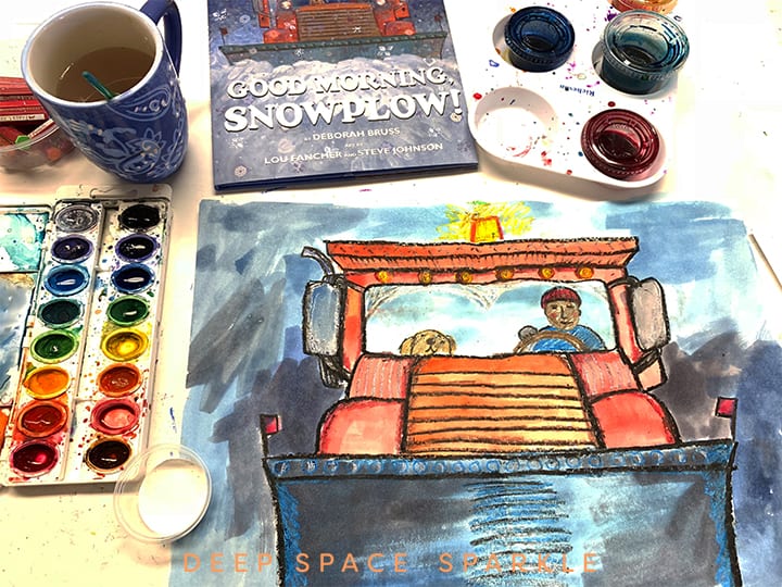 How to Draw and Paint a Snowplow | Winter Art Projects for Kids