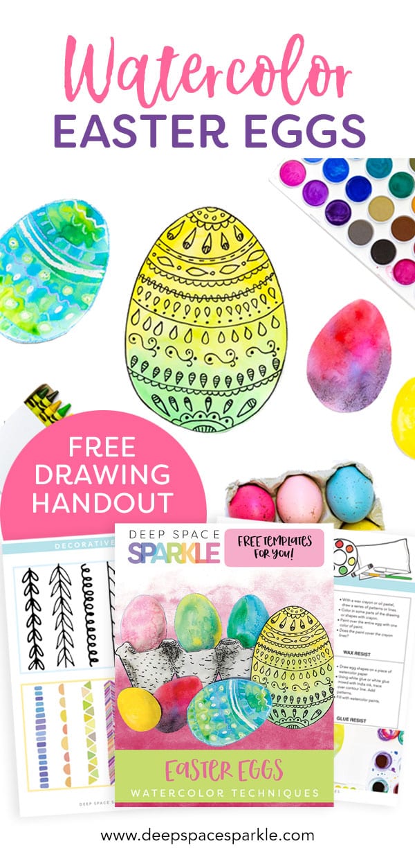 How to draw and paint a water color easter egg easy spring art lesson for kids perfect for festive easter holiday