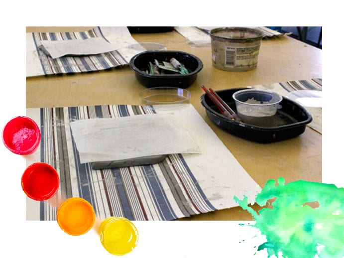 Budget Friendly ways to cover art room tables: Art Made Easy Podcast with Patty Palmer