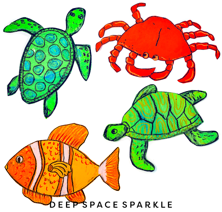 Marine animals for collaborative mural 