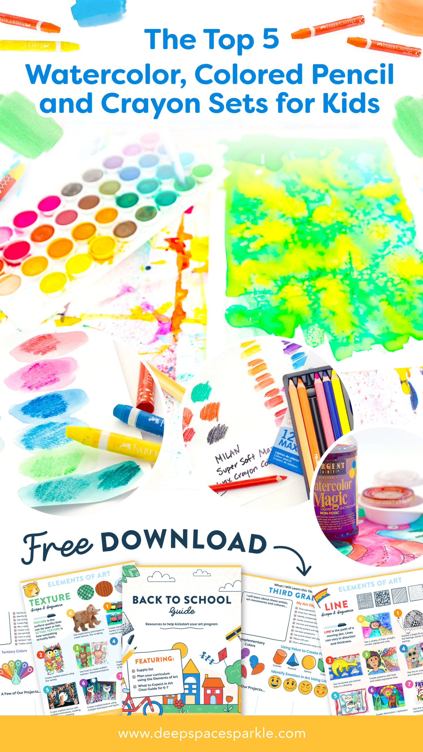 Pin The Top 5 Watercolor, Colored Pencil and Crayon Sets for Kids