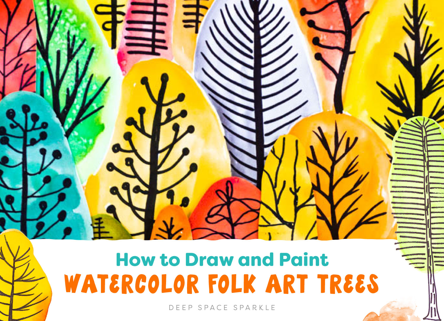 How to Draw and Paint Folk Art Trees