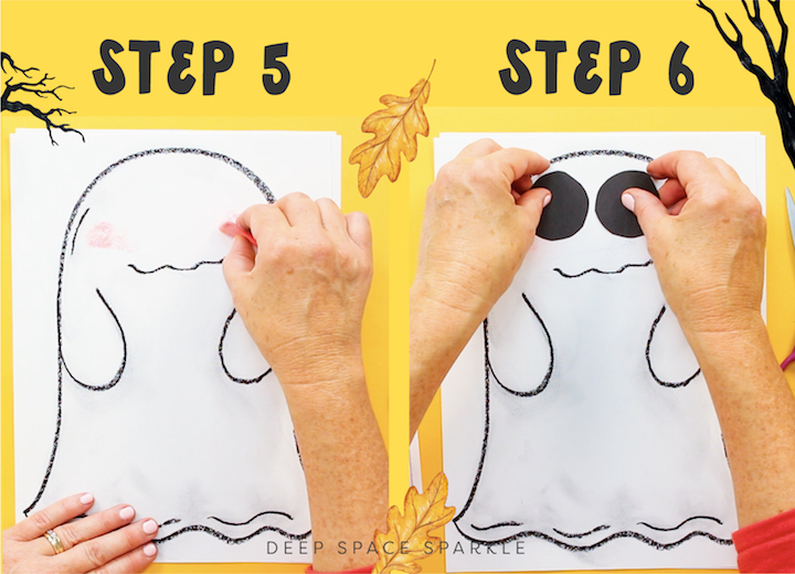 How to create a funny face ghost with younger students. Follow along my tutorial video with free downloadble handout guide